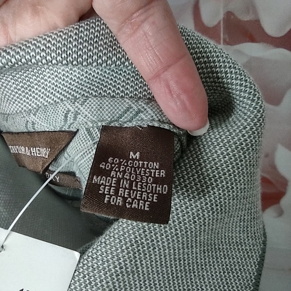 NWT Taylor & Henry Vintage Swift Dry Polo Short Sleeve Shirt - Fill Heather - Picture 6 of 8